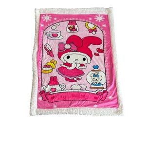 Sanrio Mt Melody Pink Small Sherpa, Minky Blanket Throw